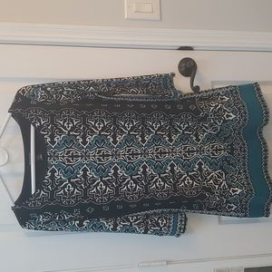 Teal and black tunic
